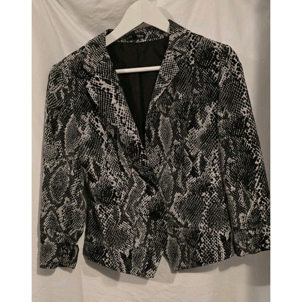 Express Snakeskin Size 6 Single Button Blazer Ruched Sleeve‎ Career Church